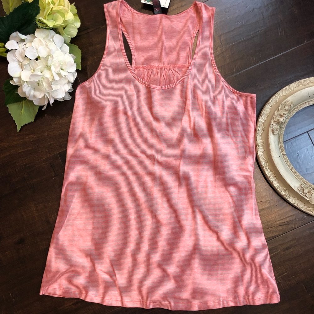 Red White Gathered Racer Back Ladies Tank …